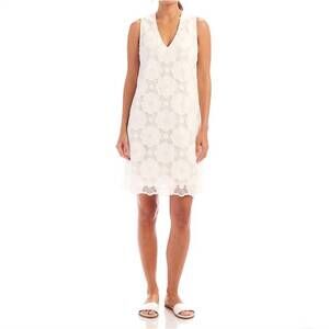 NEW KAREN KANE boardwalk sleeveless crochet dress in off white